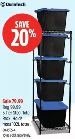 Canadian Tire 5-Tier Steel Tote Rack. Holds most offer