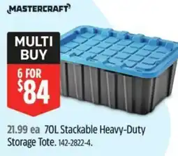 Canadian Tire Mastercraft stackable heavy-duty storage tote offer