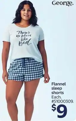 Walmart George Flannel sleep shorts offer