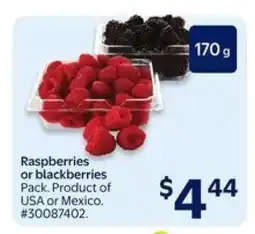 Walmart RASPBERRIES OR BLACKBERRIES offer