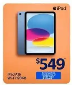 Walmart iPad A16 offer