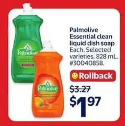 Walmart Palmolive Essential Clean Liquid Dish Soap offer