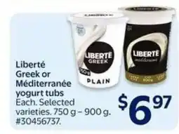 Walmart LIBERTÉ GREEK or MÉDITERRANÉE YOGURT TUBS offer
