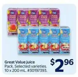 Walmart Great Value Juice offer