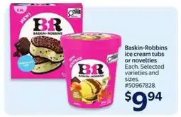 Walmart Baskin-Robbins ice cream tubs or novelties offer
