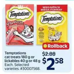 Walmart TEMPTATIONS CAT TREATS offer