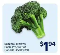 Walmart BROCCOLI CROWNS offer