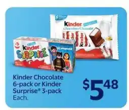 Walmart Kinder Chocolate 6-pack or Kinder Surprise 3-pack offer