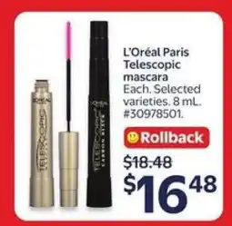 Walmart L'Oréal Paris Telescopic Mascara offer