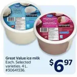 Walmart Great Value Ice Milk offer