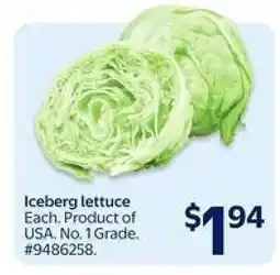 Walmart Iceberg Lettuce offer