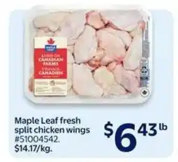 Walmart Maple Leaf fresh split chicken wings offer