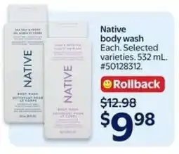 Walmart NATIVE BODY WASH offer