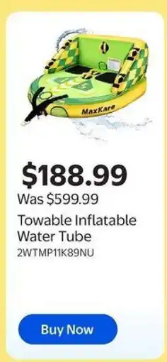 Walmart Towable Inflatable Water Tube offer