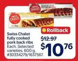 Walmart Swiss Chalet fully cooked pork back ribs offer