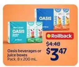 Walmart Oasis beverages or juice boxes offer