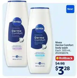 Walmart Nivea Derma Comfort body wash offer
