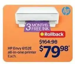 Walmart HP Envy 6152E all-in-one printer offer