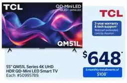 Walmart TCL 55 QM51L Series 4K UHD HDR QD-Mini LED Smart TV offer