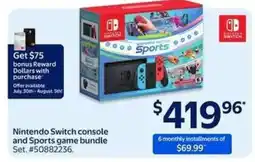 Walmart Nintendo Switch console and Sports game bundle offer