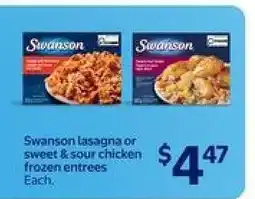 Walmart Swanson Lasagna or Sweet & Sour Chicken Frozen Entrees offer