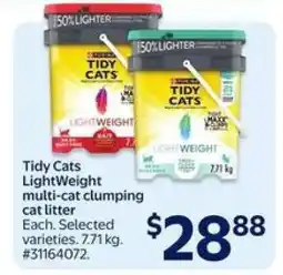Walmart Tidy Cats LightWeight multi-cat clumping cat litter offer