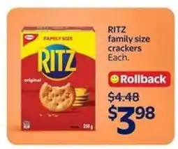 Walmart Ritz Family Size Crackers offer