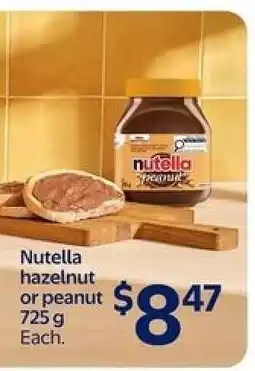 Walmart Nutella hazelnut or peanut offer