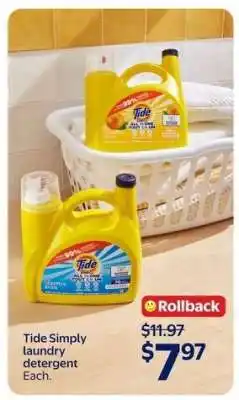 Walmart Tide Simply Laundry Detergent offer