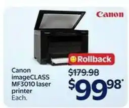 Walmart Canon imageCLASS MF3010 Laser Printer offer