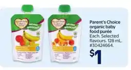 Walmart Parent's Choice organic baby food purée offer