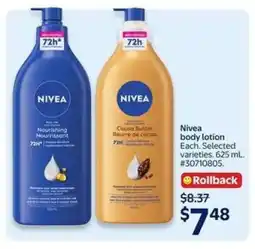 Walmart Nivea Body Lotion offer