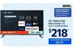 Walmart onn. Roku Smart TV offer