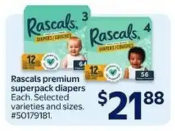 Walmart Rascals Premium Superpack Diapers offer