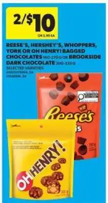 Real Canadian Superstore Reese's, Hershey's, Whoppers, York or Oh Henry! Bagged Chocolates offer