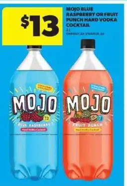 Real Canadian Superstore MOJO Blue Raspberry or Fruit Punch Hard Vodka Cocktail offer