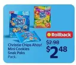 Walmart Christie Chips Ahoy! Mini Cookies Snak Paks offer