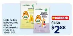 Walmart Little Bellies baby organic pick-me sticks snacks offer
