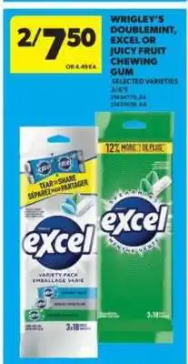 Real Canadian Superstore Wrigley's Doublemint, Excel or Juicy Fruit Chewing Gum offer