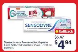 Walmart Sensodyne or Pronamel Toothpaste offer