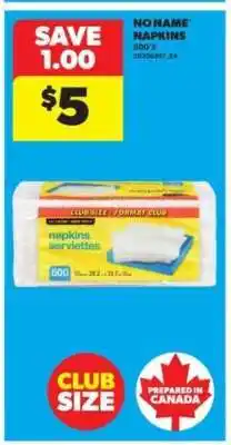 Real Canadian Superstore No Name Napkins offer