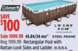 Canadian Tire Coleman Rectangular Pool with Rattan-Look Sides and Ladder offer