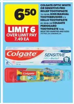 Real Canadian Superstore COLGATE Toothpaste or Toothbrushes offer