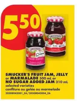 No Frills SMUCKER'S FRUIT JAM, JELLY OR MARMALADE offer