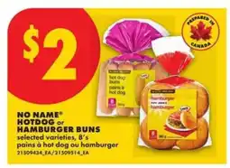 No Frills NO NAME HOTDOG or HAMBURGER BUNS offer