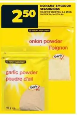 Real Canadian Superstore NO NAME Spices or Seasonings offer