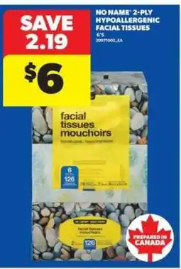 Real Canadian Superstore NO NAME 2-PLY HYPOALLERGENIC FACIAL TISSUES offer