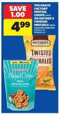 Real Canadian Superstore The Snack Factory Pretzel Crisps or Snyder's Twisted Pretzels offer