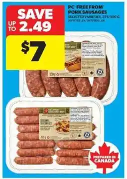 Real Canadian Superstore PC Free From Pork Sausages offer