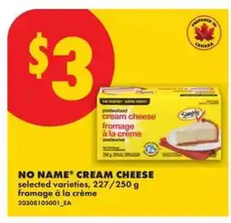 No Frills NO NAME CREAM CHEESE offer